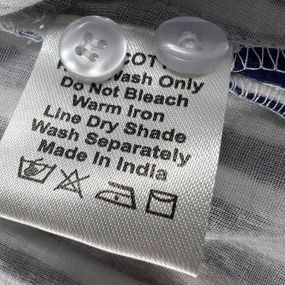 Hampton House Women's Blue & White Striped Sleeveless Button-up Size S - Picture 5 of 7